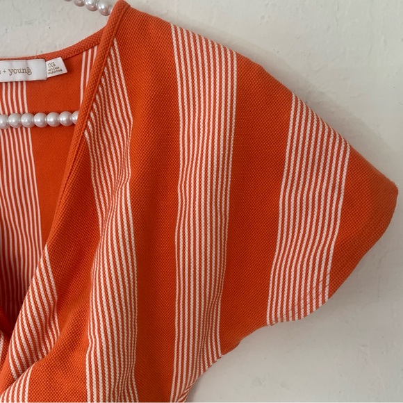 Anthropologie Bishop + Young Twist-Front Top In Orange - Picture 8 of 11